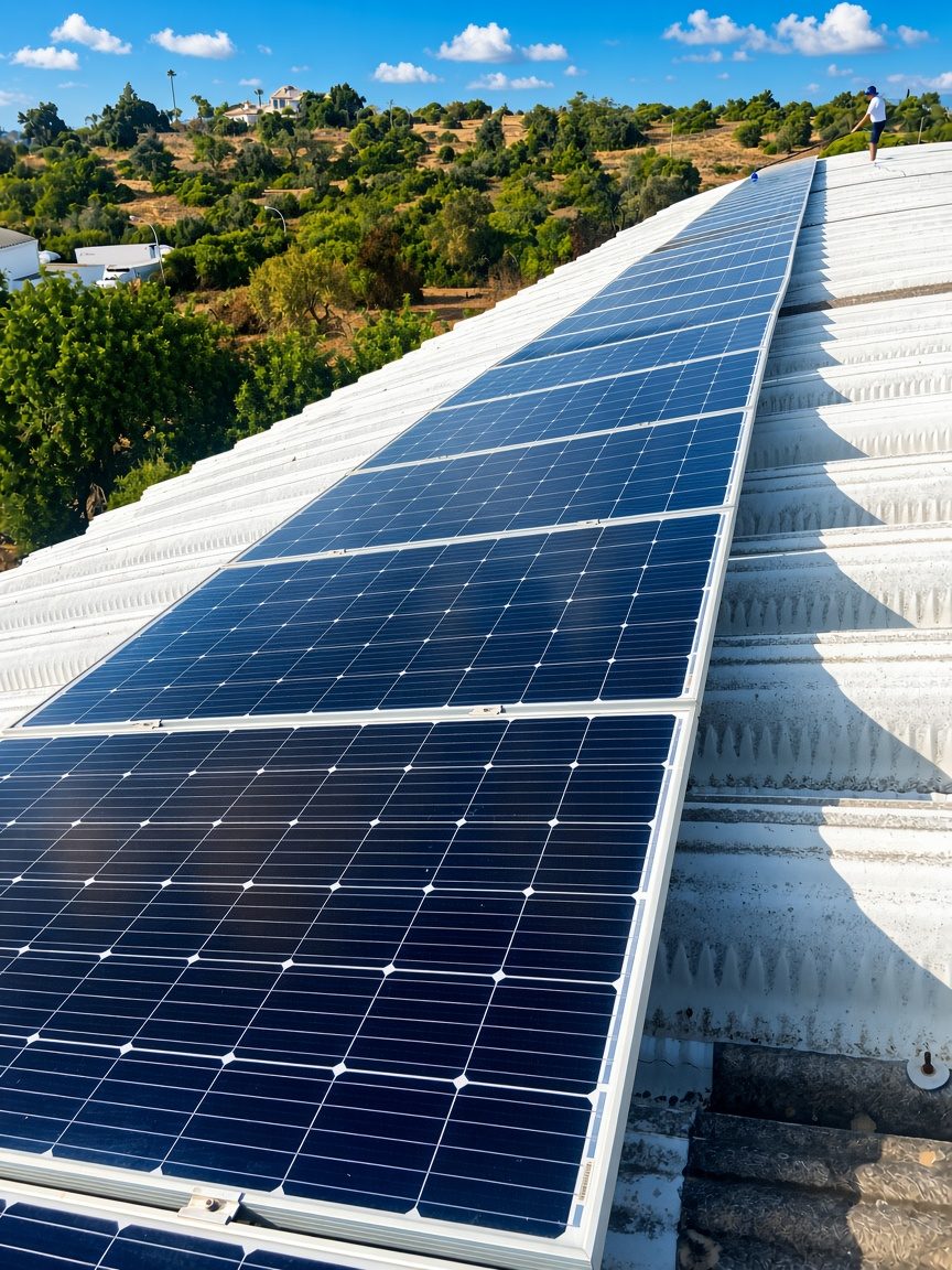 Solar panels after SolVivo clean